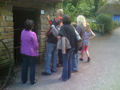 Fig 1: Visitors scanning QR codes for memories at the farmhouses