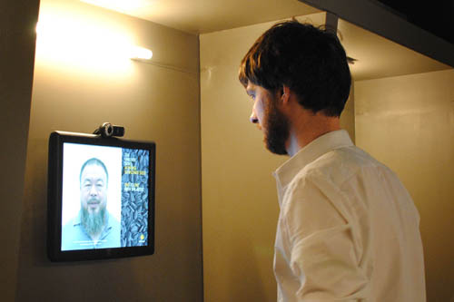 Fig 9: A visitor using the kiosk