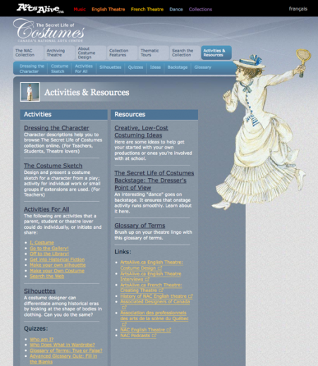 ArtsAlive.ca - The Secret Life of Costumes collection