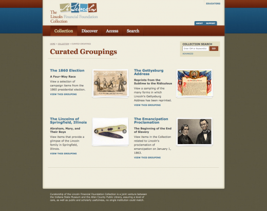 LincolnCollection.org Curated Groupings of Objects