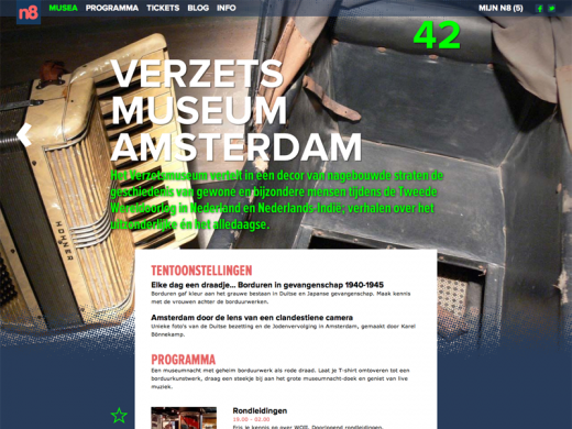 Magazine-like layout and big images give a good impression of the museum