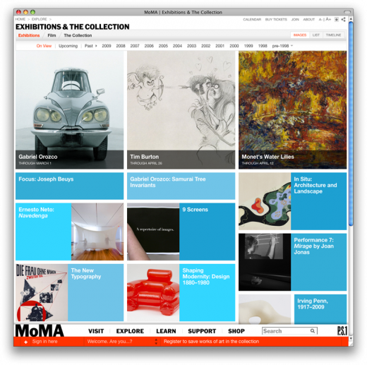 MoMA Exhibitions Page