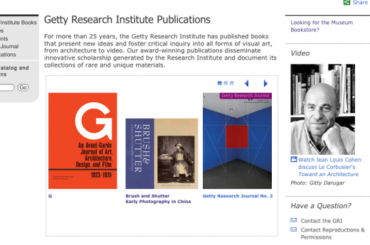 Getty Research Institute Publications