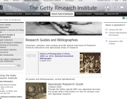 Getty Research Institute - Research Guides and Bibliographies