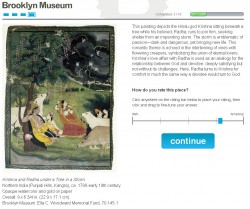 Online Activity: Testing the effects of information.: In the third stage of the online activity, participants were asked to rate a work of art after being given unlimited time to view it alongside a typical interpretive text and label information.