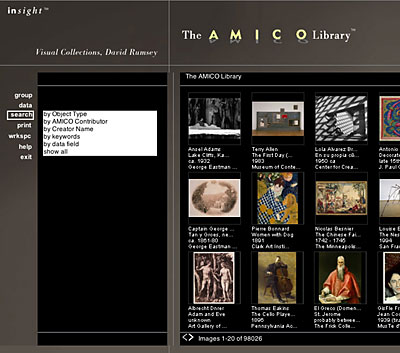 Sample Cartography Associates advanced search screen shot