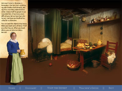 Historical child in bed chamber