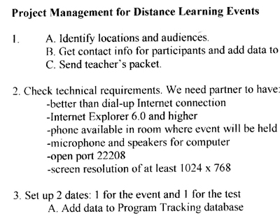 a list of things to do before Distance Learning Events