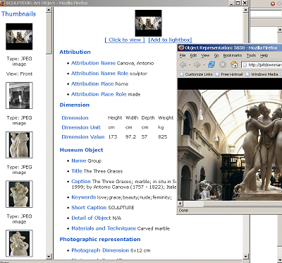 Screen Shot: results for 'three graces'