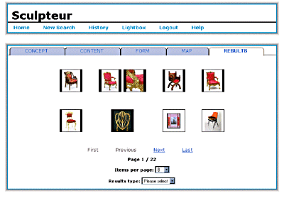 Screen Shot: Results of the combined content and text query