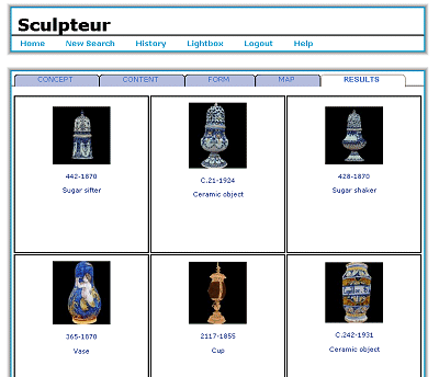 Screen Shot: Results of 3D content-based query