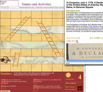 Screen Shot: Patriots Versus Redcoats Game