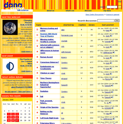 Screen Shot: Discussion Board