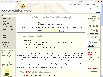 Screen Shot: BookCrossing