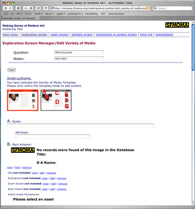 Screen Shot: The original forms-based interface