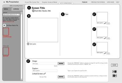 Screen Shot: drag-and drop interface