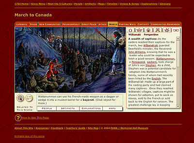Screen Shot: An historic scene page