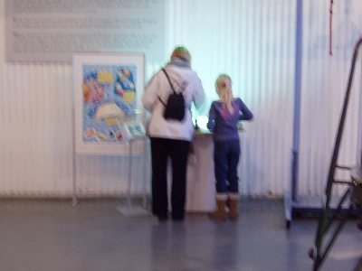 Photo: Visitors reading messages