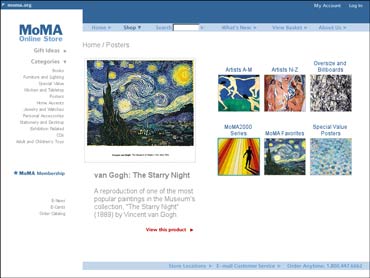 Fig 3-5: Screenshots of MoMAstore.org, 2001