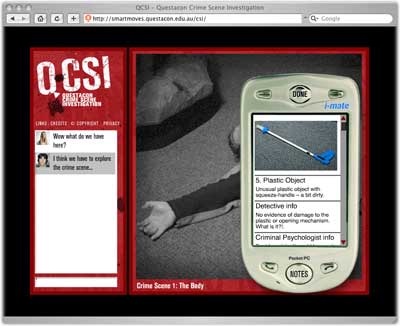 Fig 3: The crime scene and the detective&rsquo;s PDA