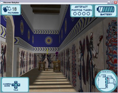 Fig 1: Screenshot of the Assyrian palace of ancient Kalhu, c. 860 BC from the Kiosk Game 
