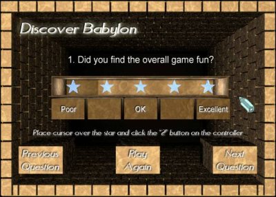 Fig 6: Screenshot of In-game questionnaire