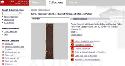 Fig 4: Example of Web Site Ontology - Cleveland Museu